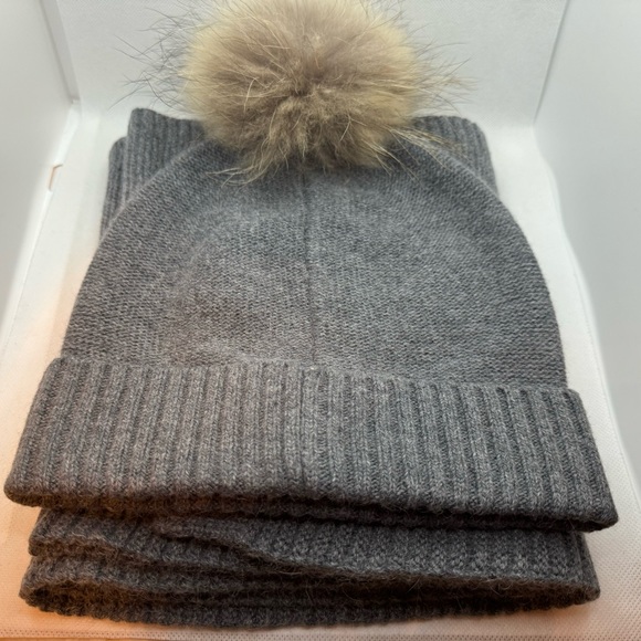 CHANEL Wool Scarf and Beanie Matching Set in Grey OS - Brand New - Authentic - - Picture 4 of 8